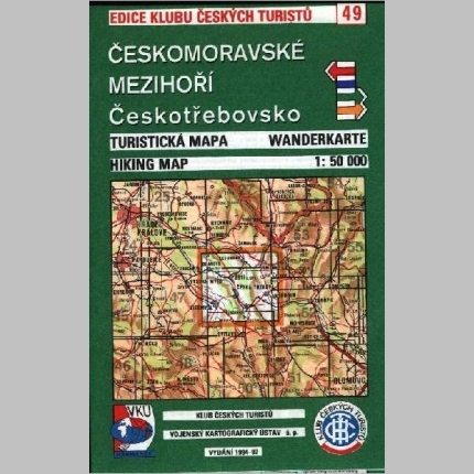Českomoravské mezihoří - mapa  KČT 49