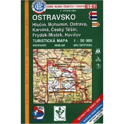 Ostravsko - mapa  KČT 61-62