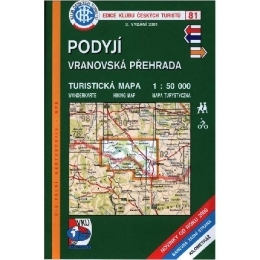 Podyjí - Vranovská přehrada - mapa KČT 81