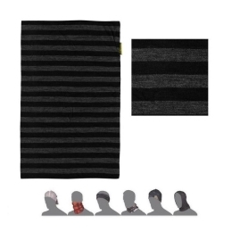 Multifunkční šátek Sensor tube Merino active pruhy černá/šedá