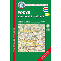 Podyjí - Vranovská přehrada - mapa KČT 81