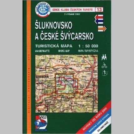 Šluknovsko - České Švýcarsko - mapa  KČT 13