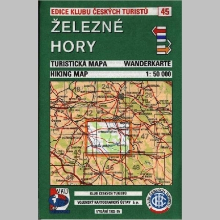 Železné hory - mapa  KČT 45