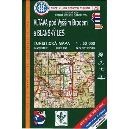 Vltava pod vyšším Brodem, Blanský les - mapa KČT 73