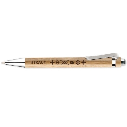 Bambusové kuličkové pero - propiska Skaut