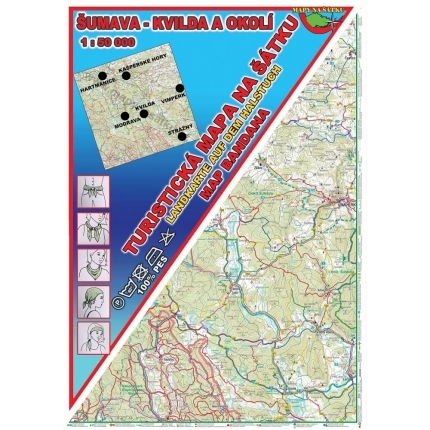 Mapa na šátku - Šumava Kvilda a okolí